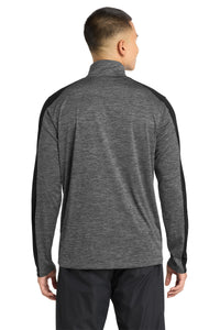 Sport-Tek PosiCharge Electric Heather Colorblock 1/4-Zip Pullover - Grey-Black Electric/ Black Back