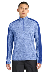Sport-Tek PosiCharge Electric Heather Colorblock 1/4-Zip Pullover - True Royal Electric/ True Royal