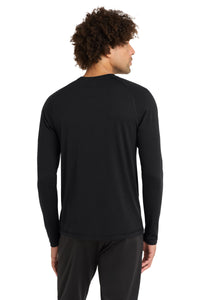 Sport-Tek  PosiCharge  Long Sleeve Tri-Blend Wicking Raglan Tee ST400LS - Black Triad Solid Back