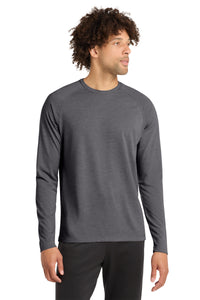 Sport-Tek  PosiCharge  Long Sleeve Tri-Blend Wicking Raglan Tee ST400LS - Dark Grey Heather