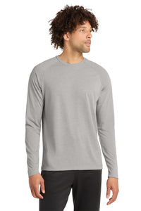 Sport-Tek  PosiCharge  Long Sleeve Tri-Blend Wicking Raglan Tee ST400LS - Light Grey Heather