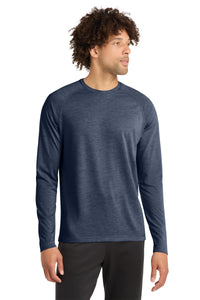 Sport-Tek  PosiCharge  Long Sleeve Tri-Blend Wicking Raglan Tee ST400LS - True Navy Heather