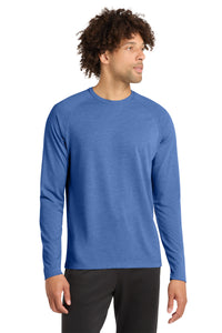 Sport-Tek  PosiCharge  Long Sleeve Tri-Blend Wicking Raglan Tee ST400LS - True Royal Heather