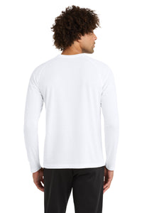 Sport-Tek  PosiCharge  Long Sleeve Tri-Blend Wicking Raglan Tee ST400LS - White Triad Solid Back