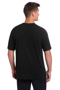 Sport-Tek  PosiCharge  Tri-Blend Wicking Raglan Tee - Black Triad Solid Back