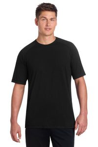 Sport-Tek  PosiCharge  Tri-Blend Wicking Raglan Tee - Black Triad Solid