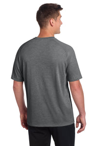 Sport-Tek  PosiCharge  Tri-Blend Wicking Raglan Tee - Dark Grey Heather Back