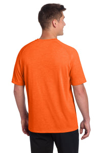 Sport-Tek  PosiCharge  Tri-Blend Wicking Raglan Tee - Deep Orange Heather Back