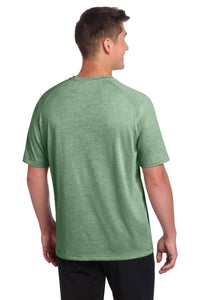Sport-Tek  PosiCharge  Tri-Blend Wicking Raglan Tee - Forest Green Heather Back