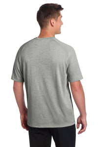 Sport-Tek  PosiCharge  Tri-Blend Wicking Raglan Tee - Light Grey Heather Back
