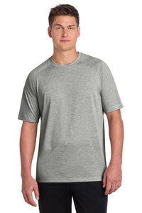 Sport-Tek  PosiCharge  Tri-Blend Wicking Raglan Tee - Light Grey Heather