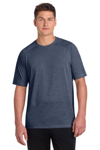 Sport-Tek  PosiCharge  Tri-Blend Wicking Raglan Tee - True Navy Heather