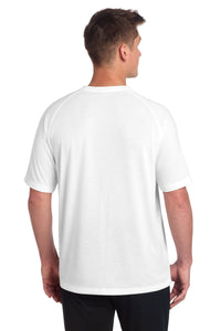 Sport-Tek  PosiCharge  Tri-Blend Wicking Raglan Tee - White Triad Solid Back