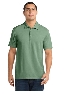 Sport-Tek  PosiCharge  Tri-Blend Wicking Polo - Forest Green Heather