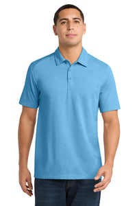 Sport-Tek  PosiCharge  Tri-Blend Wicking Polo - Pond Blue Heather