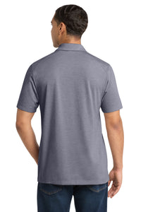 Sport-Tek  PosiCharge  Tri-Blend Wicking Polo - True Navy Heather Back