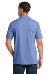 Sport-Tek  PosiCharge  Tri-Blend Wicking Polo - True Royal Heather Back