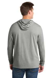 Sport-Tek  PosiCharge  Tri-Blend Wicking Long Sleeve Hoodie ST406 - Light Grey Heather Back
