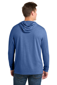 Sport-Tek  PosiCharge  Tri-Blend Wicking Long Sleeve Hoodie ST406 - True Royal Heather Back