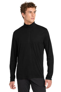 Sport-Tek  PosiCharge  Tri-Blend Wicking 1/4-Zip Pullover - Black Triad Solid