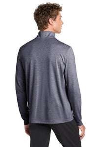 Sport-Tek  PosiCharge  Tri-Blend Wicking 1/4-Zip Pullover - True Navy Heather Back