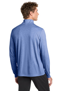 Sport-Tek  PosiCharge  Tri-Blend Wicking 1/4-Zip Pullover - True Royal Heather Back