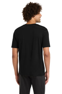 Sport-Tek  PosiCharge  Tri-Blend Wicking Draft Tee - Black/ Black Triad Solid Back