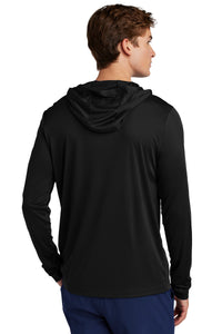 Sport-Tek Posi-UV Pro Long Sleeve Hoodie ST420LSH - Black Back