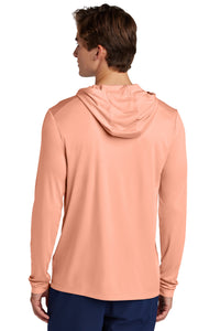 Sport-Tek Posi-UV Pro Long Sleeve Hoodie ST420LSH - Soft Coral Back