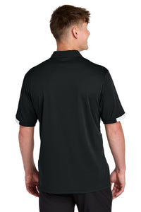 Sport-Tek Club Colorblock Polo ST444 - Black/ White Back