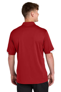 Sport-Tek Club Colorblock Polo ST444 - Deep Red/ White Back