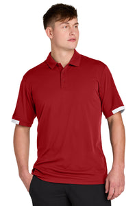 Sport-Tek Club Colorblock Polo ST444 - Deep Red/ White