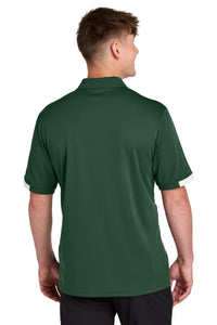 Sport-Tek Club Colorblock Polo ST444 - Forest Green/ White Back