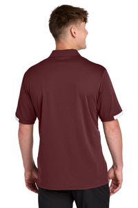 Sport-Tek Club Colorblock Polo ST444 - Maroon/ White Back