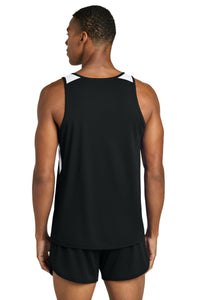 Sport-Tek Club Track Tank ST446 - Black/ White Back