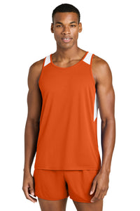 Sport-Tek Club Track Tank ST446 - Deep Orange/ White