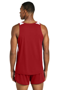 Sport-Tek Club Track Tank ST446 - Deep Red/ White Back