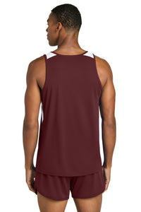 Sport-Tek Club Track Tank ST446 - Maroon/ White Back