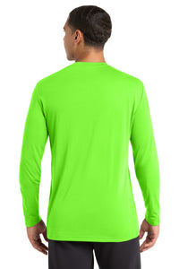 Sport-Tek Long Sleeve PosiCharge Competitor Cotton Touch Tee - Neon Green Back