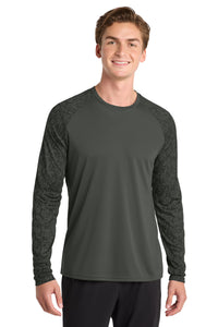 Sport-Tek  Long Sleeve Digi Camo Tee - Black