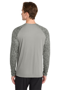 Sport-Tek  Long Sleeve Digi Camo Tee - Grey Concrete Back