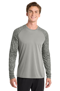 Sport-Tek  Long Sleeve Digi Camo Tee - Grey Concrete
