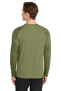 Sport-Tek  Long Sleeve Digi Camo Tee - Olive Drab Green Back