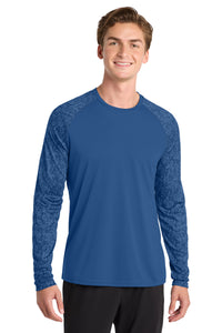 Sport-Tek  Long Sleeve Digi Camo Tee - Royal