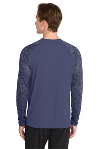 Sport-Tek  Long Sleeve Digi Camo Tee - True Navy Back