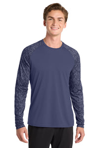 Sport-Tek  Long Sleeve Digi Camo Tee - True Navy