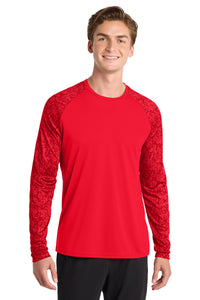 Sport-Tek  Long Sleeve Digi Camo Tee - True Red