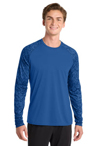 Sport-Tek  Long Sleeve Digi Camo Tee - True Royal