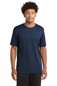 Sport-Tek  Endeavor Tee - Dark Royal Heather/ Black