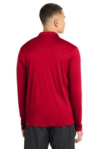 Sport-Tek   Posi-UV  Pro Long Sleeve Polo - True Red Back